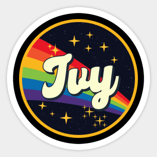 Ivy // Rainbow In Space Vintage Style Sticker